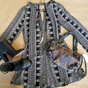 ASTR the Label Paisley Printed Long Sleeve Romper